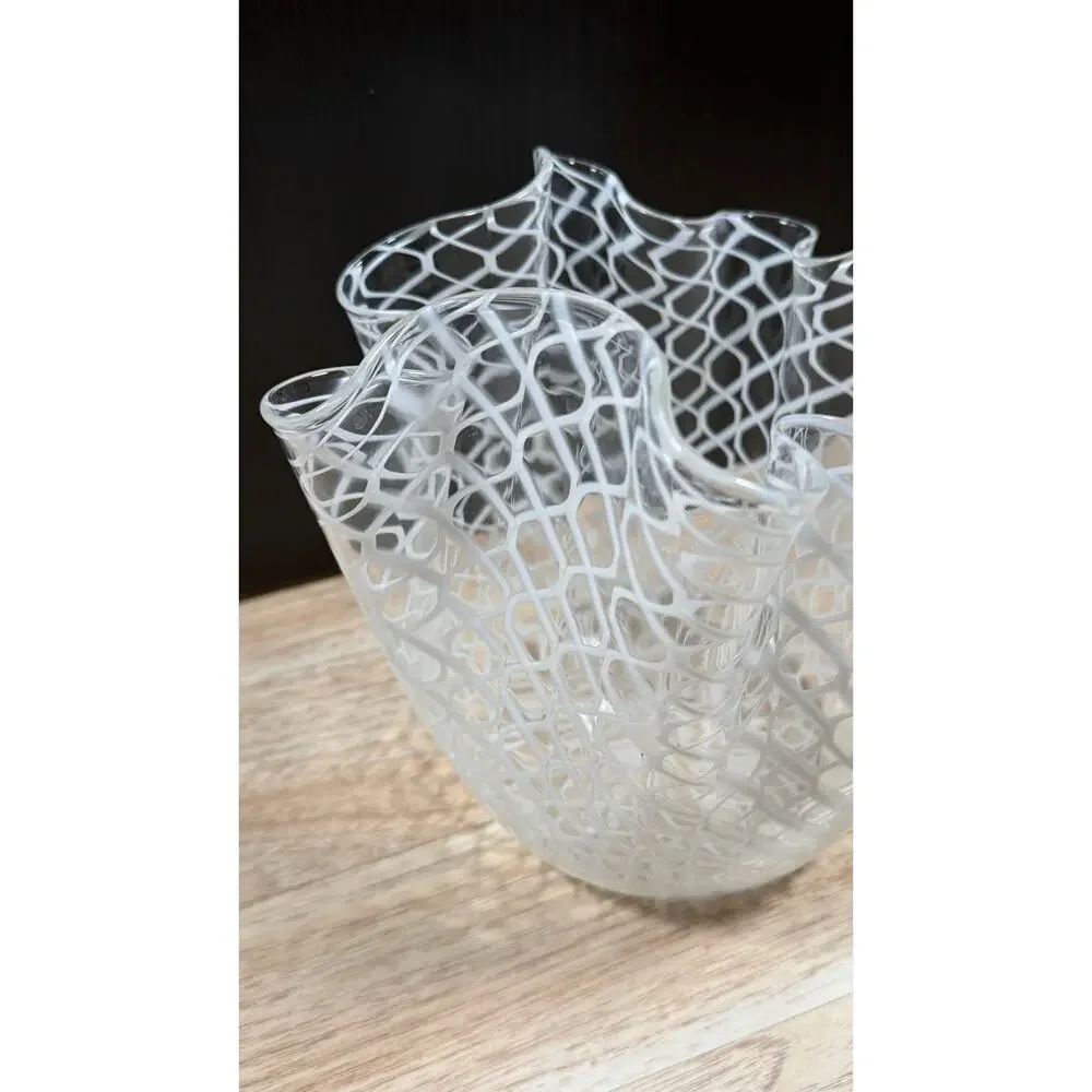 Fulvio Bianconi/Paolo Venini for Murano  Large Fazzoletto Art Glass Vase